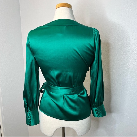 Diane Von Furstenberg | Ariana Silk Emerald Green Wrap, 4 - Picture 9 of 9
